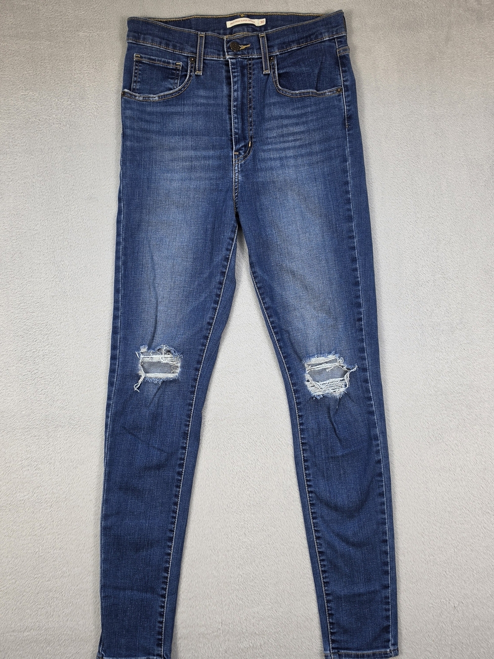 Levi’s Mile High Super Skinny Jeans Women’s 30 Blue Distressed High Rise Stretch